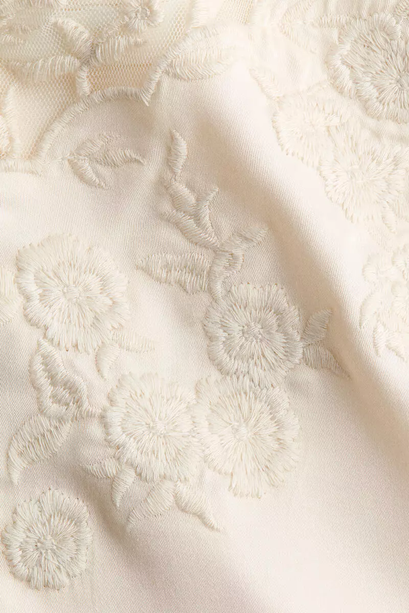 Embroidered-detail viscose top