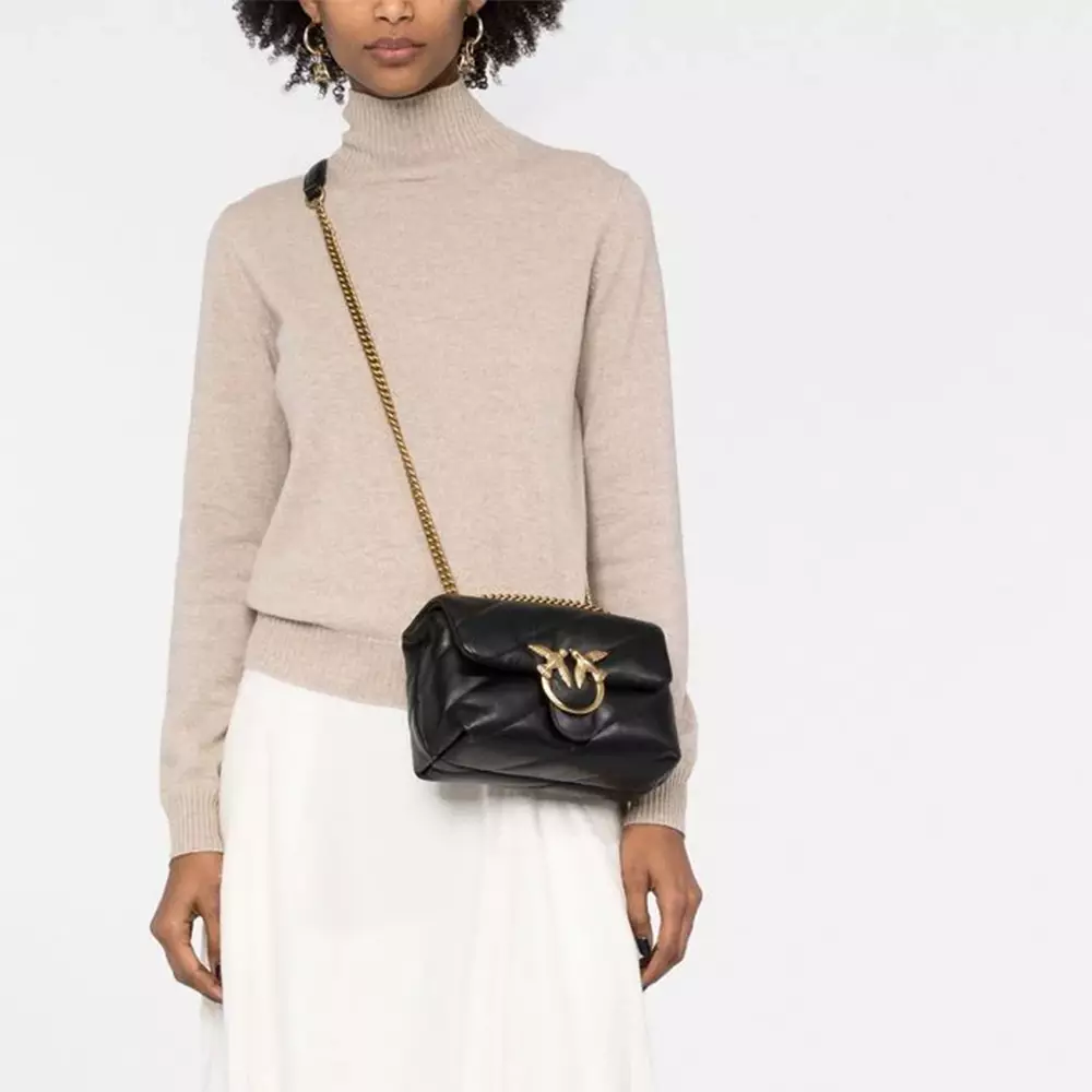 Love Mini Puff Classic Shoulder Bag Black Ghw