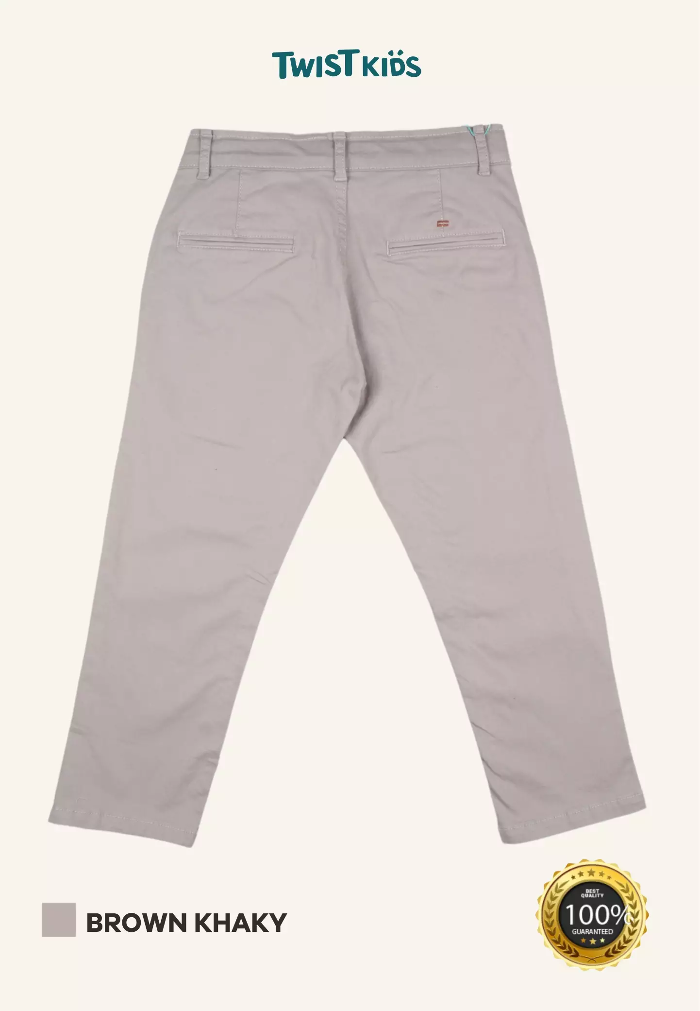 Twist Kids [Official Store] - Landra NC, Bawahan/Celana/Celana Katun Panjang Strecth Anak Laki-laki (4-14 tahun) Warna Khaky