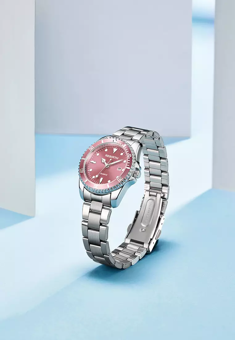 jam tangan wanita original Top Mewah bisnis Tali stainless steel dengan gelang