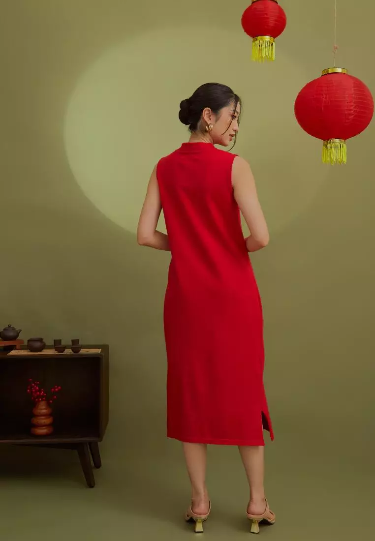 Falsya Cheongsam Dress in Red
