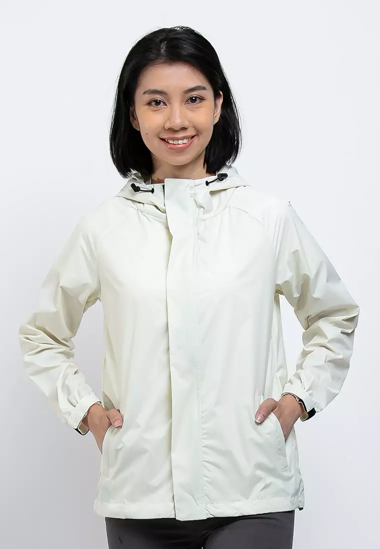 Forest Ladies Premium Windbreaker Women Trekking Biker Placket Jacket Jogging Running Hoodie Waterproof Jacket - 830119-06OffWhite