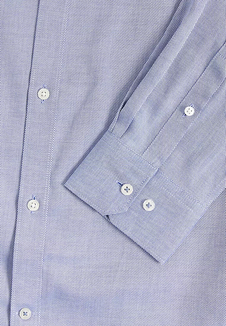 Slim Fit Non Iron Pure Cotton Textured Shirt