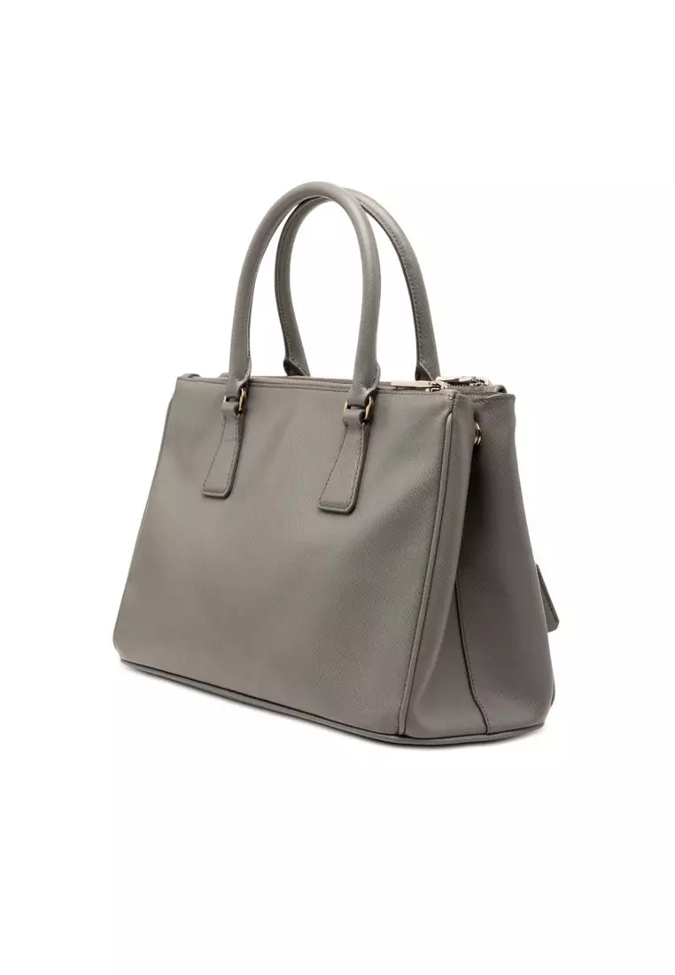 Pre-Loved Prada Medium Saffiano Lux Galleria Double Zip Satchel