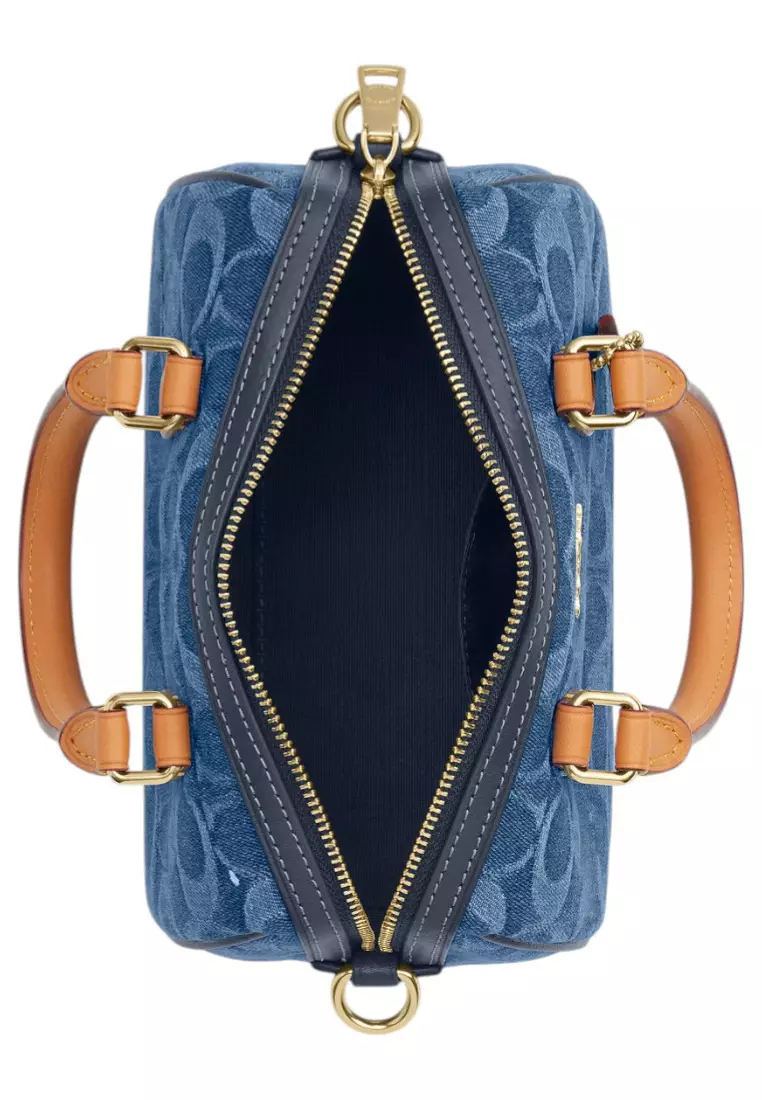 Buy COACH Mini Rowan Crossbody Bag In Signature Denim - Indigo Blue ...