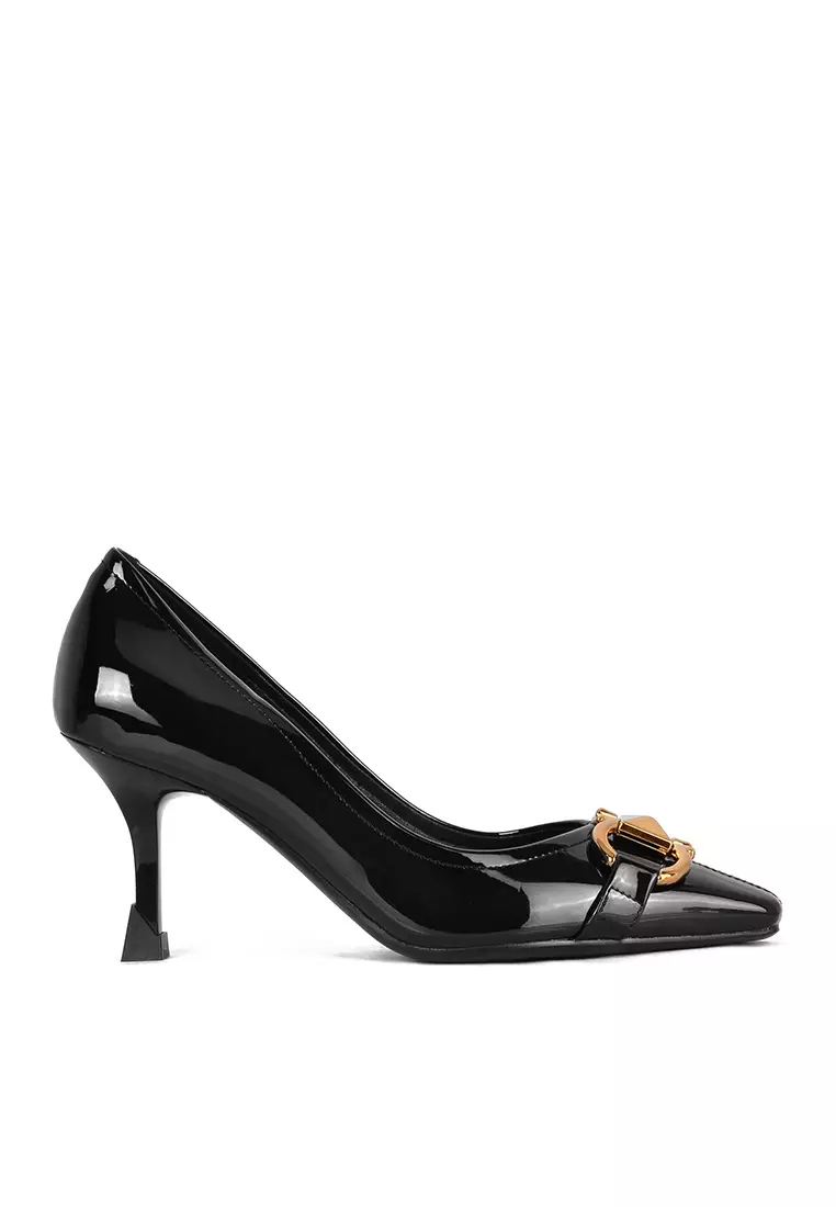 Discount on Twenty Eight Shoes  shoes - SKU: 7cm Square Toe Faux Patent Pumps Xj1618-8