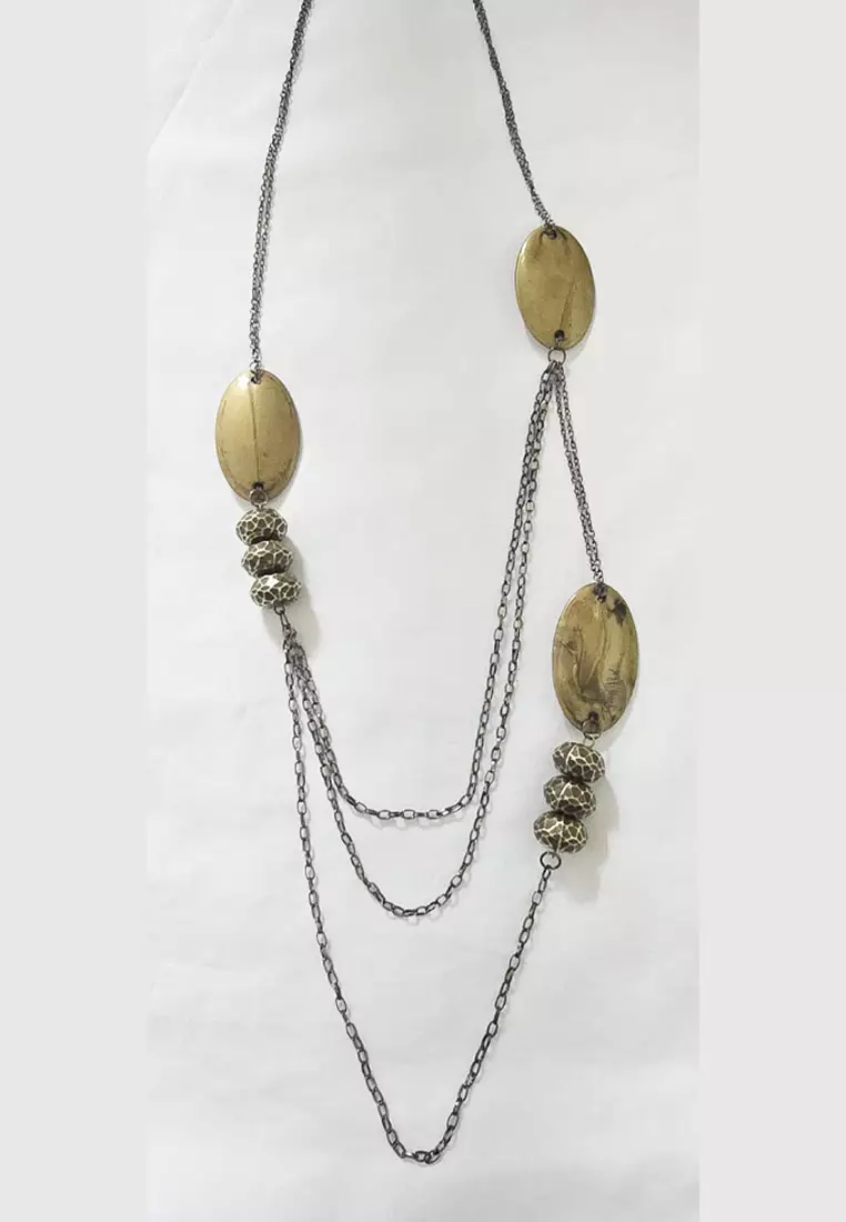 Aksesoris Wanita Resin Chain Long Necklace Kalung Wanita Multi