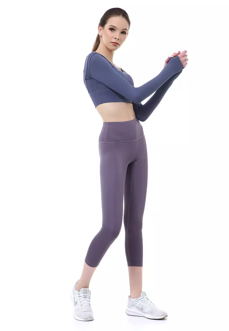 Mikayla One Set Pakaian Olahraga Wanita Atasan & Celana Panjang Kombinasi Warna Material Polyester ORIGINAL - Navy Purple