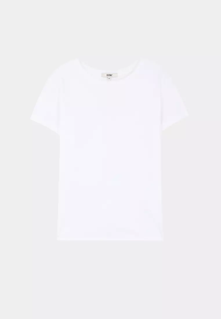 White U-neck T-SHIRT
