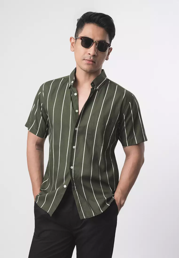 Vicente Stripe Army Green SS