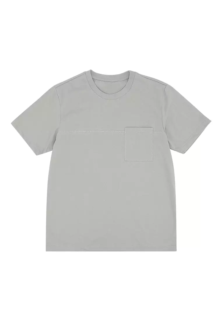Men's Basic Round Neck T-Shirt with Pocket Detail