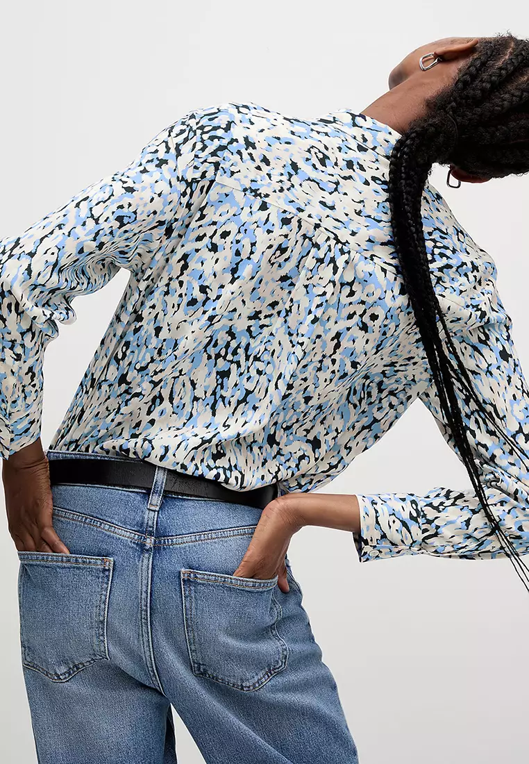 Printed Collared Blouse