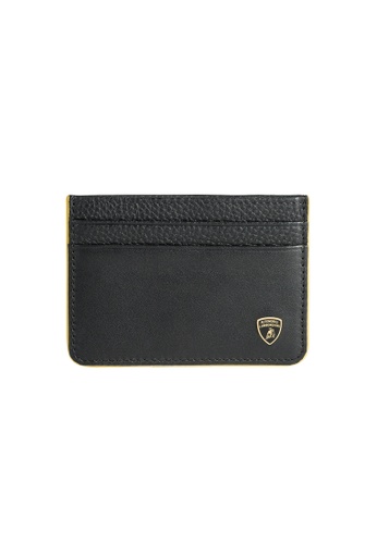 LAMBORGHINI black Automobili Lamborghini® Garage Black Calf Leather Wallet and Credit Cards holder 08E41ACC964FEFGS_1