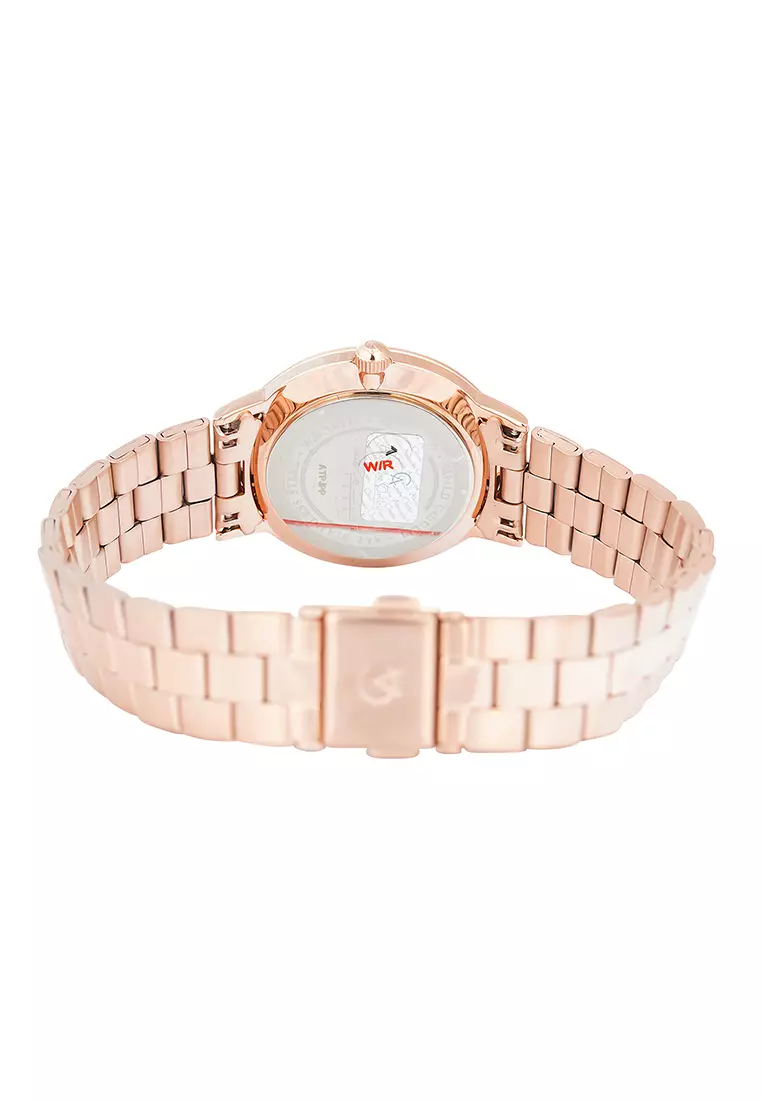 Alexandre Christie Classic Slim Jam Tangan Analog Wanita Rosegold White Dial Stainless Steel - 8694LDBRGSL
