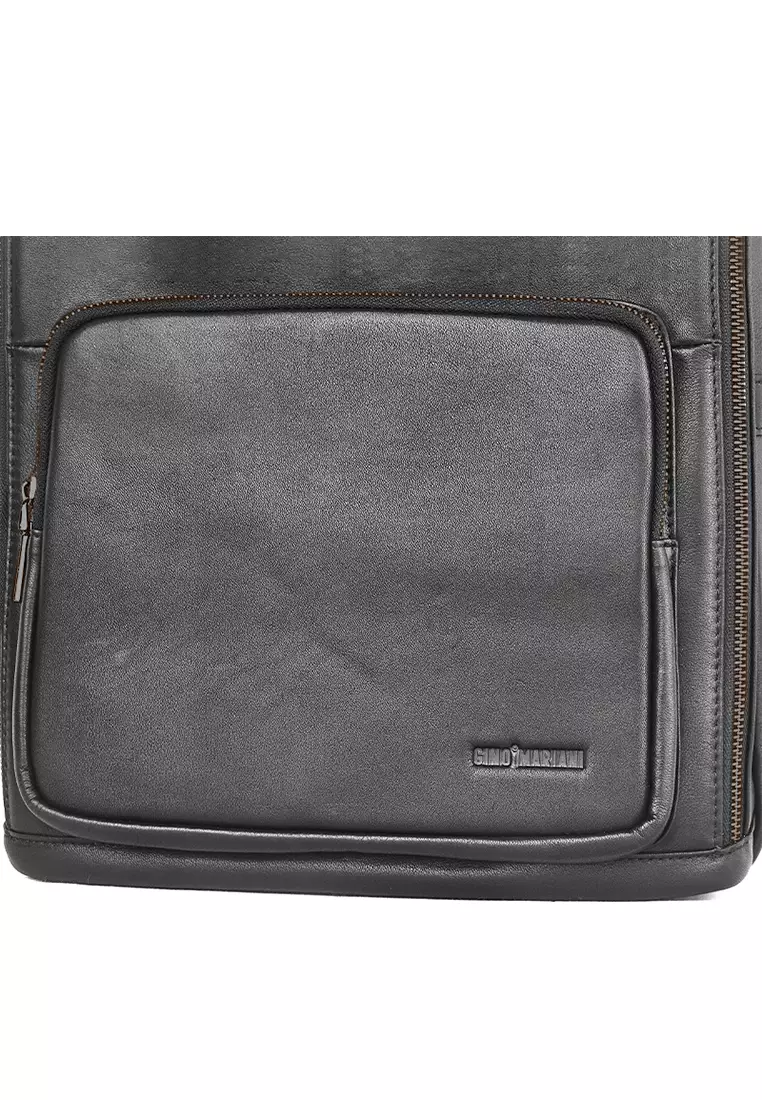 Backpack Tas Ransel Pria Kulit Gino Mariani Gael Hitam