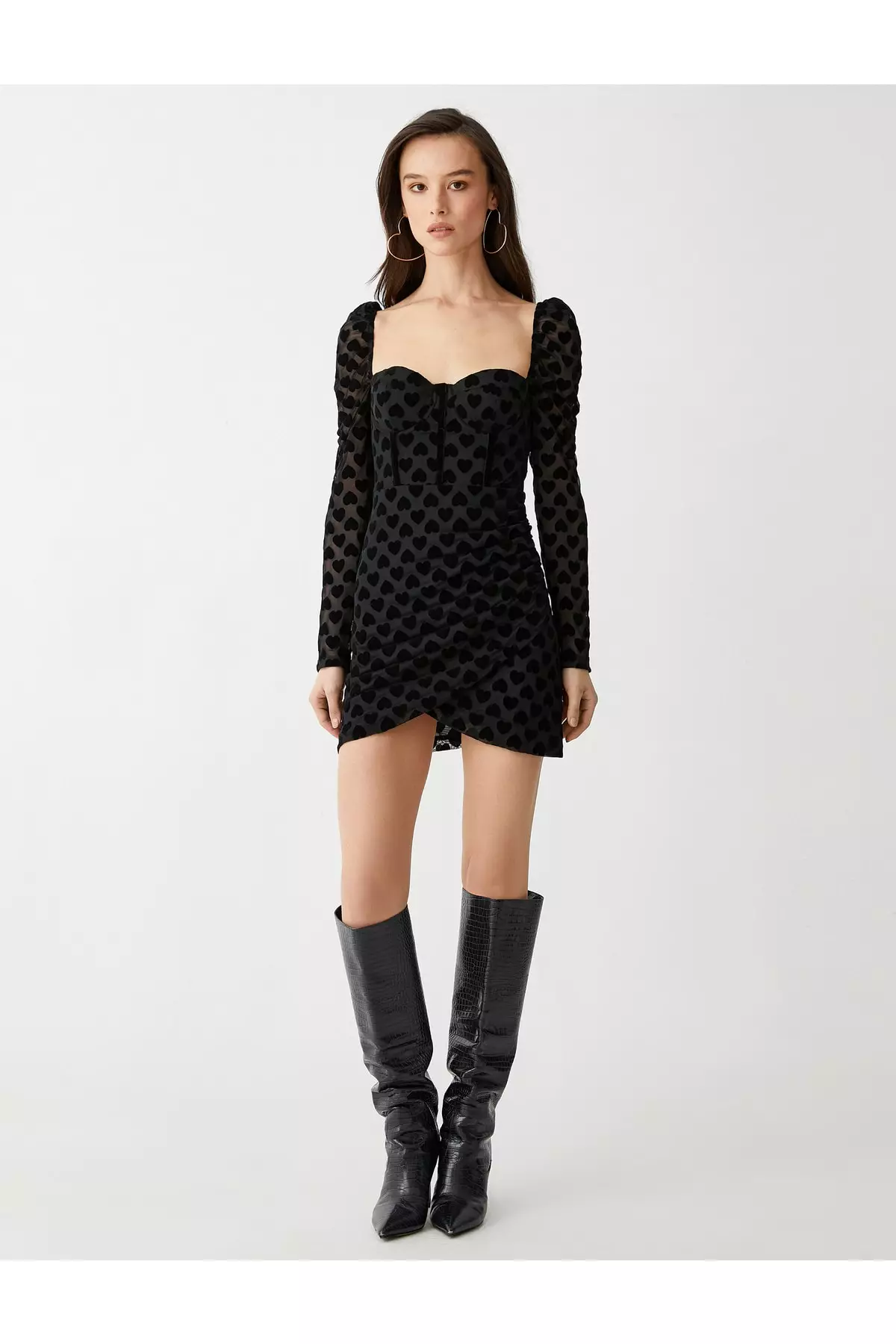 【送料&関税込】CourrA¨ges Black Polyester Mini Dress COTTON MINI DRESS - courrèges