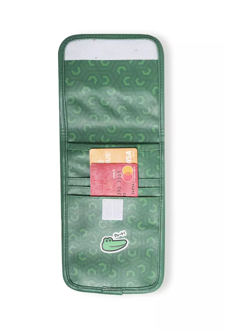 AMB97 Dompet Gantung Kalung Leher Multifungsi Handphone Touchscreen Draco Hijau