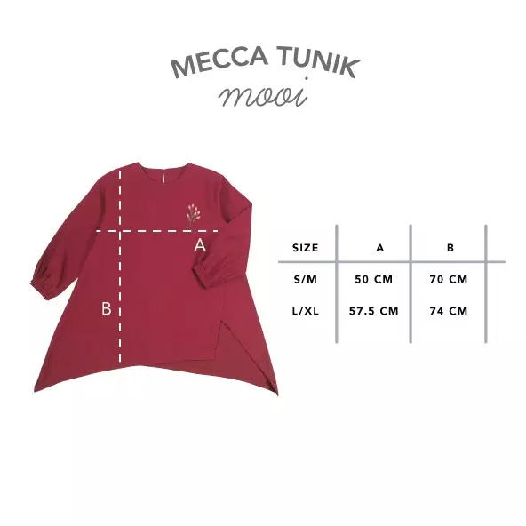 Mooi Tunik Wanita Atasan Wanita Mecca Tunik - Dusty Pink