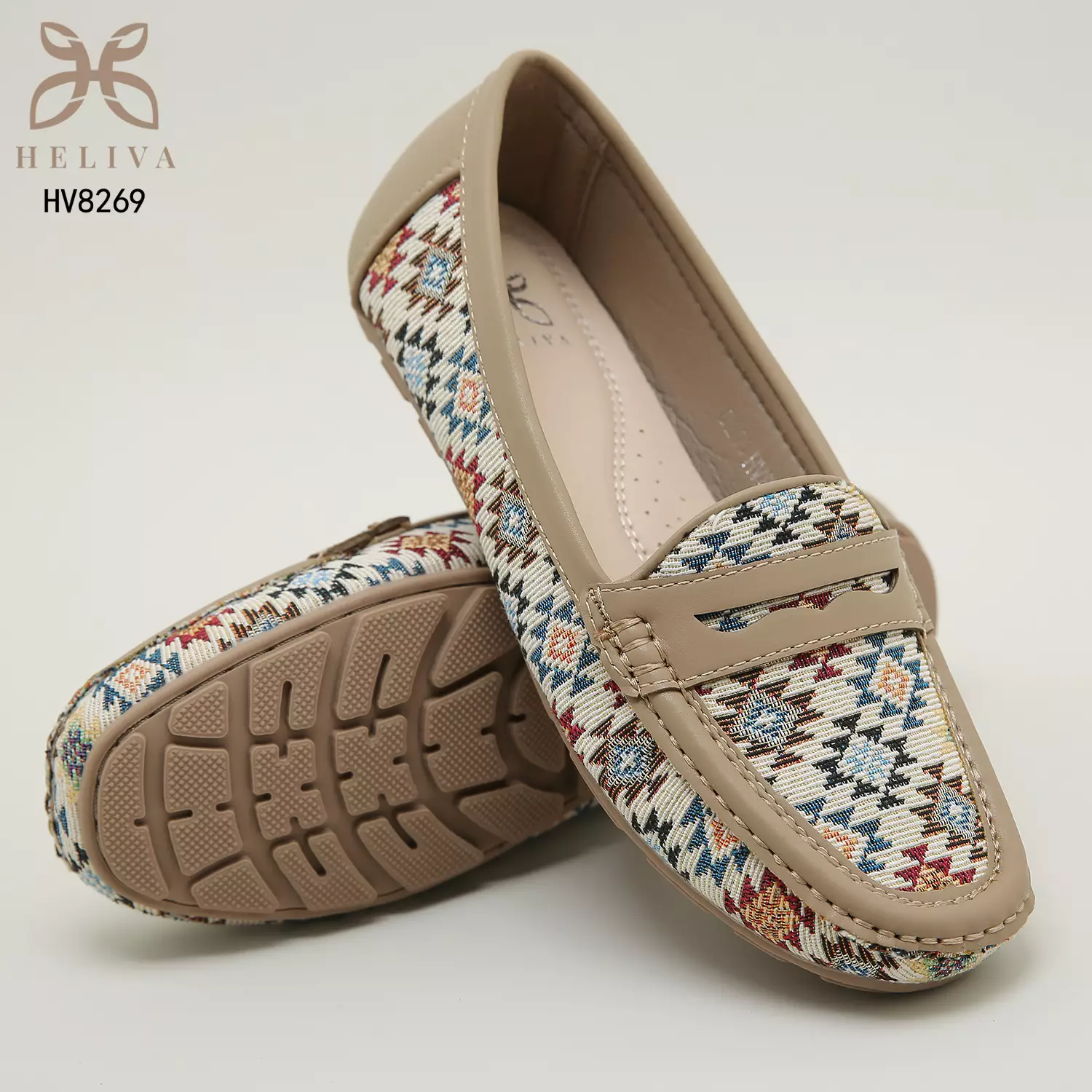 Heliva Claudia  Lady Loafers Slip On Anyaman Style