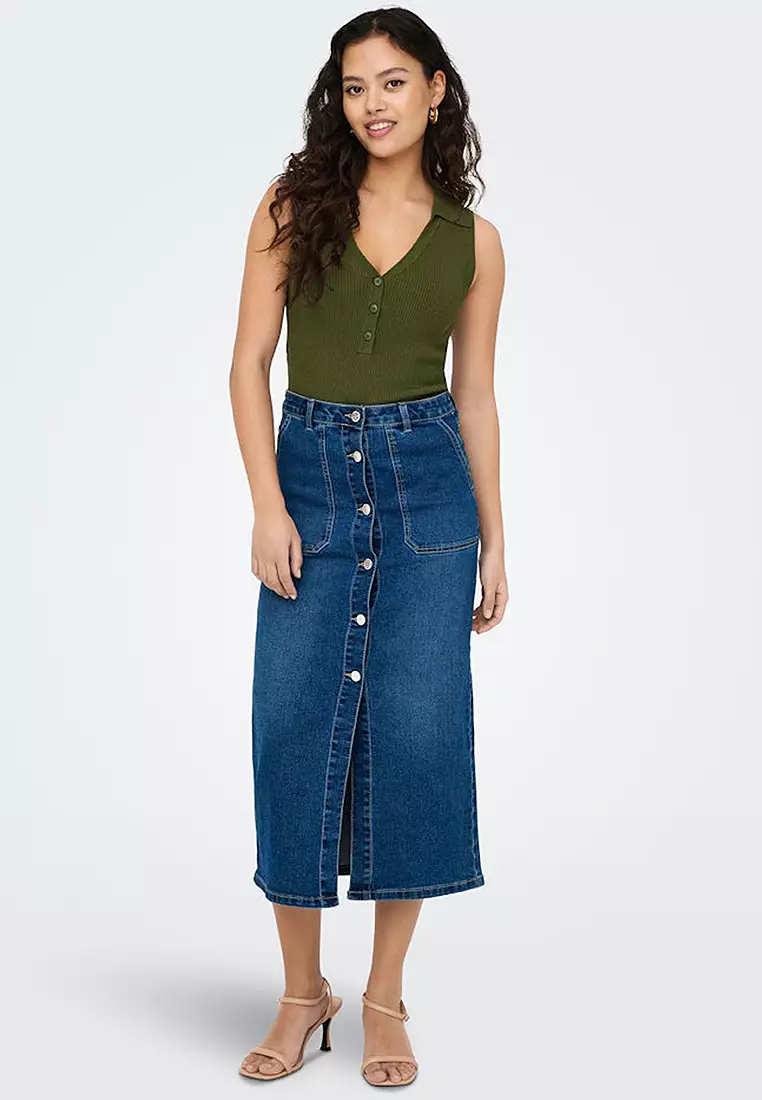 Sleeveless Knit Collar Top