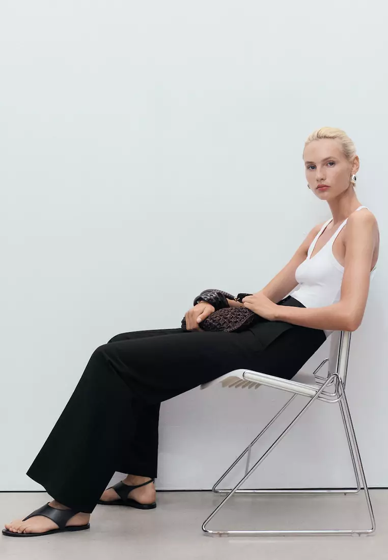 Straight Mid-Rise Suit Trousers