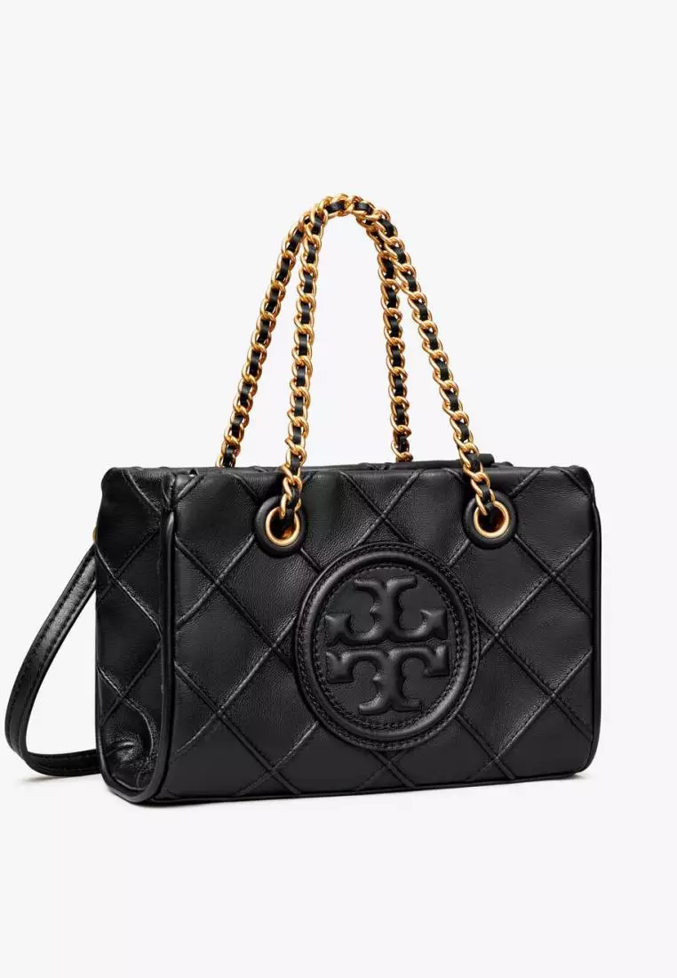 Tory Burch Mini Fleming Soft Chain Tote Black