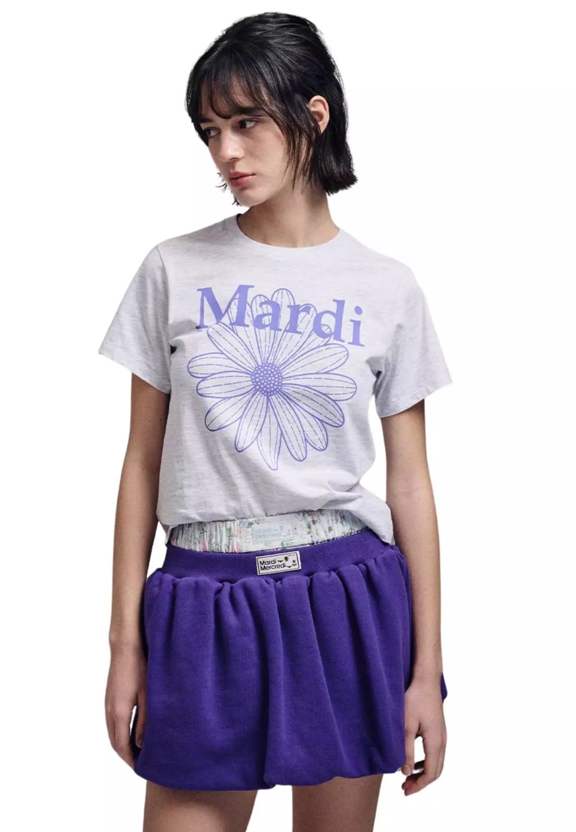 Slim Tshirt Flowermardi - Heather Purple