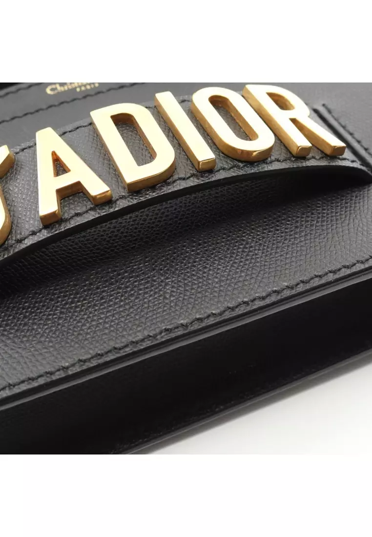 Pre-Loved Christian Dior J'ADIOR Jadior chain shoulder bag leather black