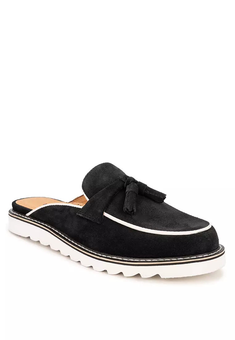 Discount on Bristol Shoes  shoes - SKU: Alexandra Blue Tassled Mule