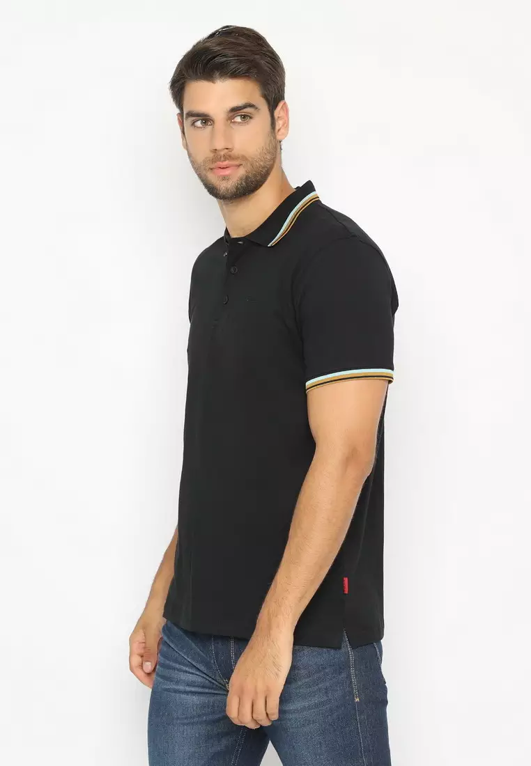 POLICE Polo Shirt Krah Stripes Pria 207200221