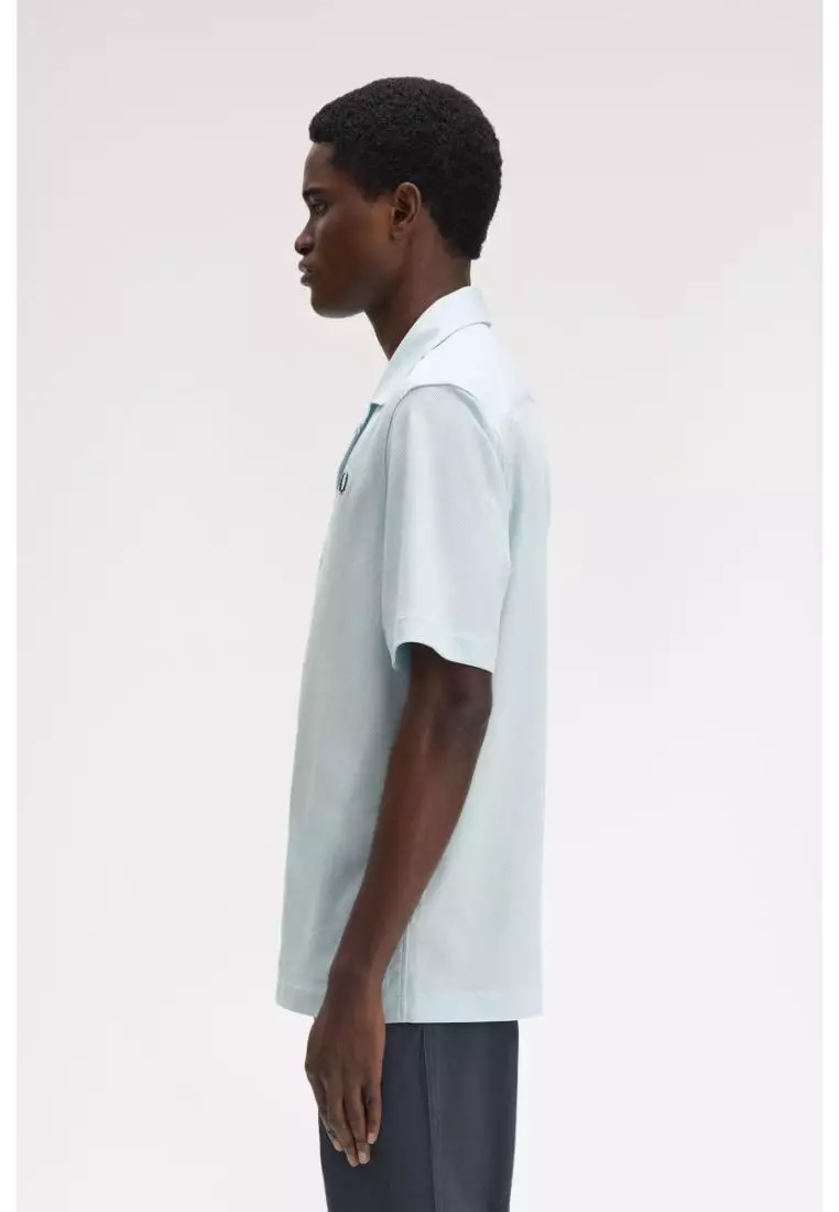 Buy Fred Perry Fred Perry M1745 Compress Mesh Revere Collar Shirt