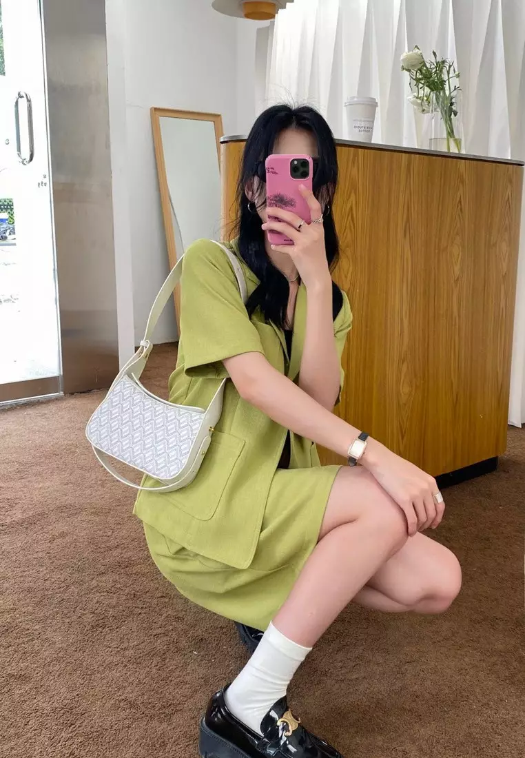 EMO - Dog Tooth side trunk Bag- White