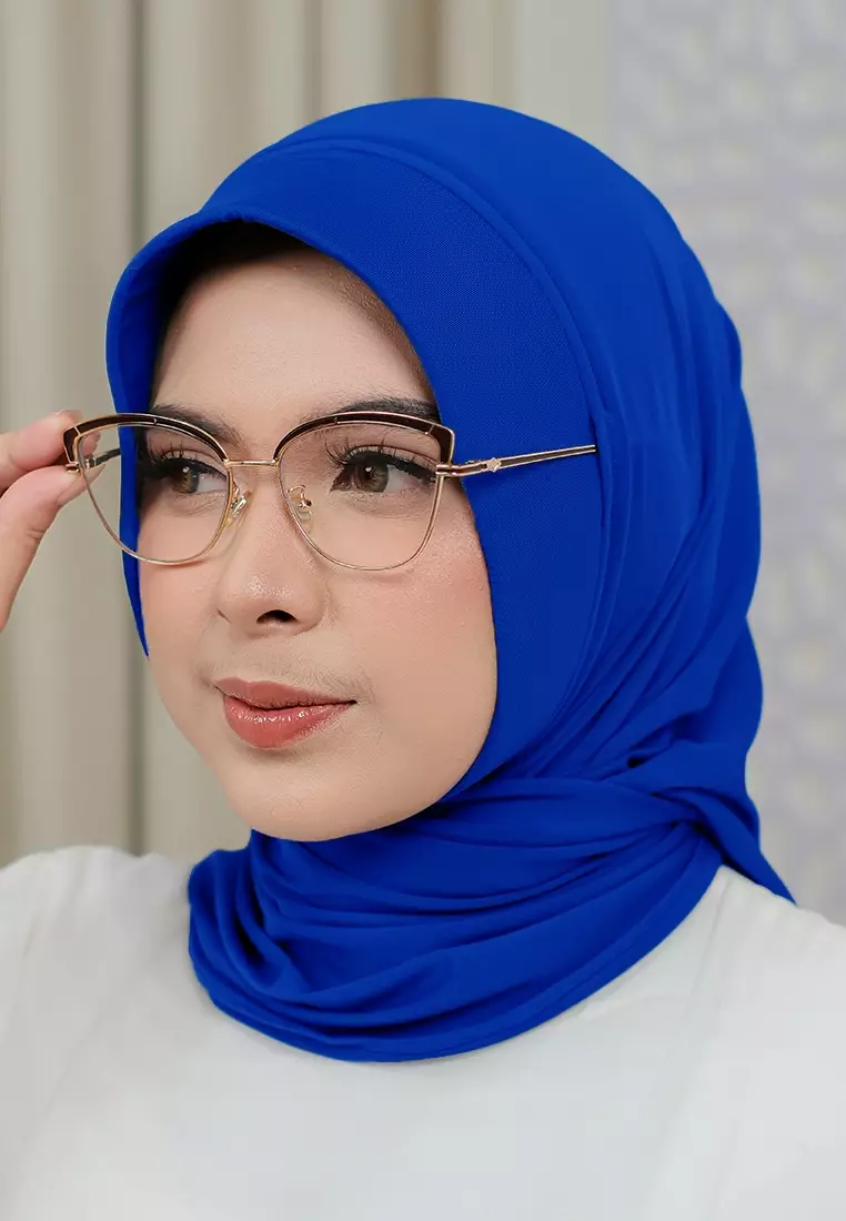 HIJAB INSTAN SOFTPAD AMEENA - ELECTRIC BLUE