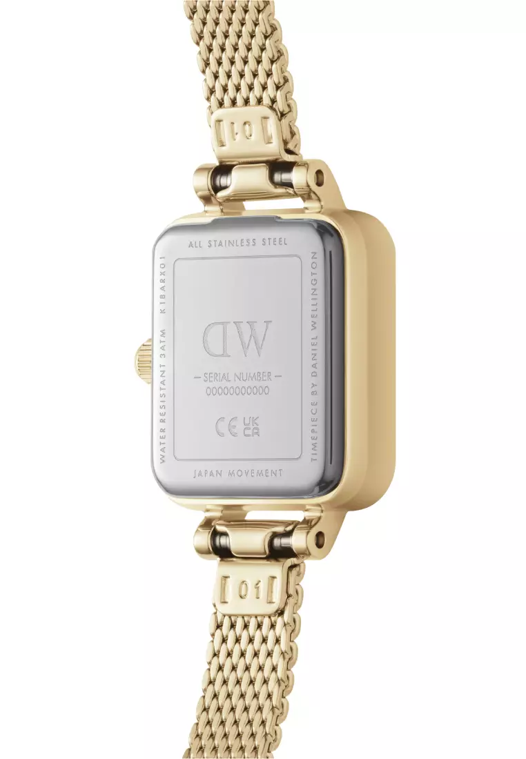 Quadro Mini Lumine Bezel Gold - Fashion Watch for women - Stainless Steel Strap Watch - Female Watch - DW Official - Authentic