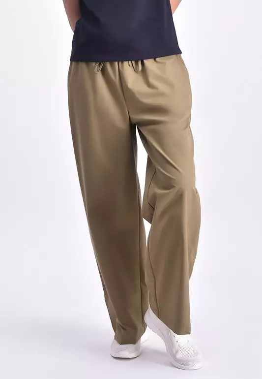 Women's Full Length Woven Pull-on Relaxed Pants