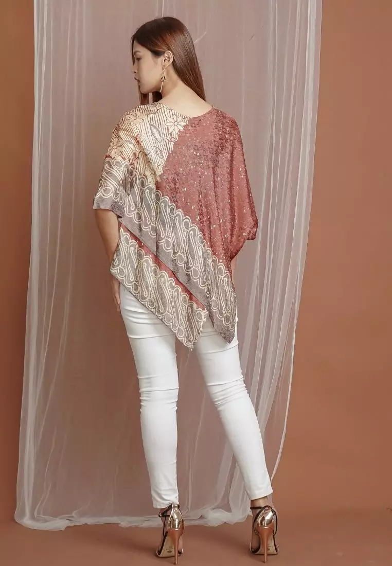 Rinjanie Batik - Blouse Zigzag - Blouse Batik Wanita - Terracotta Series