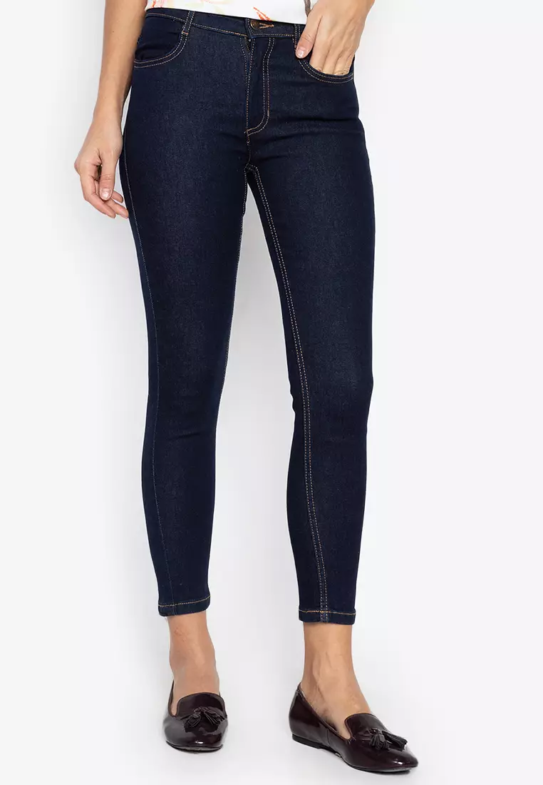 MARKS & SPENCER Slim Fit Women Dark Blue Trousers - Buy Dark Blue