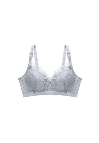 Seoul in Love purple and lilac purple Cyeong Maternity Nursing Lace Bra In Greyish purple 82AF9USF988435GS_1