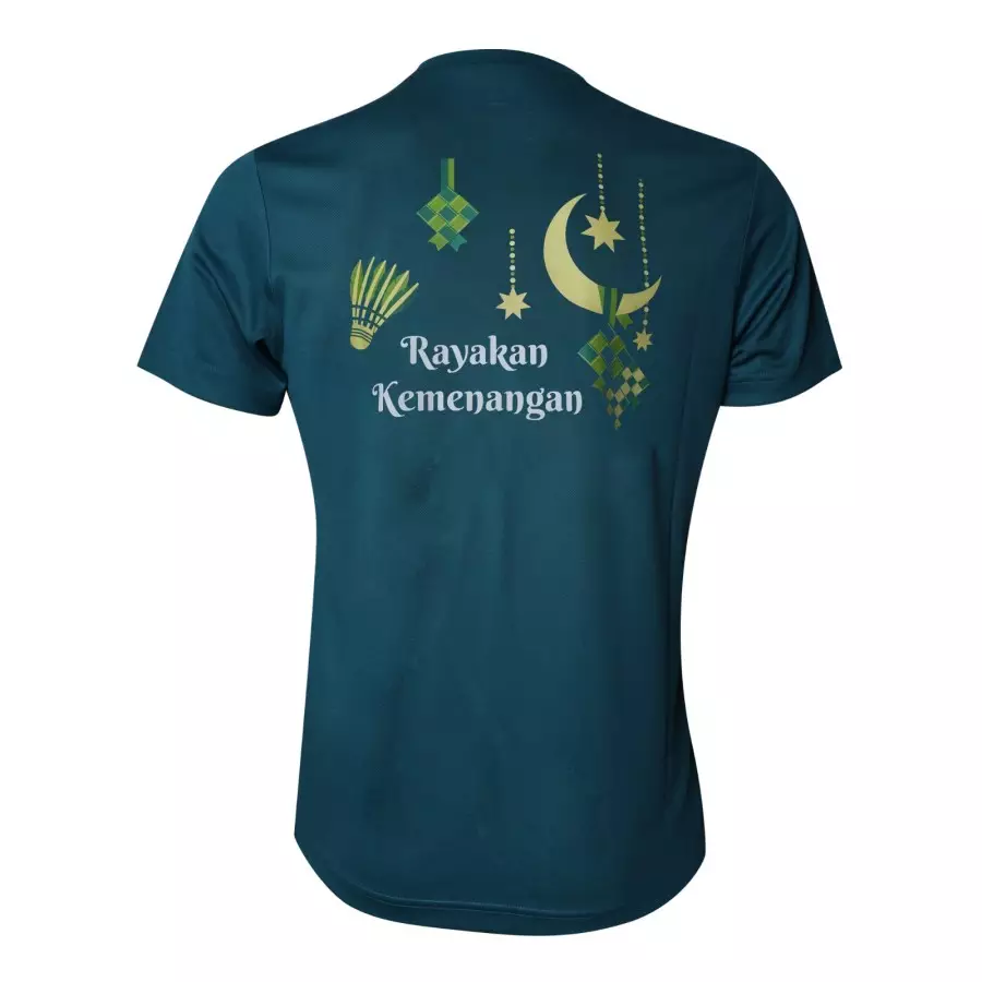 Kaos Jersey YONEX RM 2528 Edisi Lebaran EID 2024 Shaded Spruce White D2