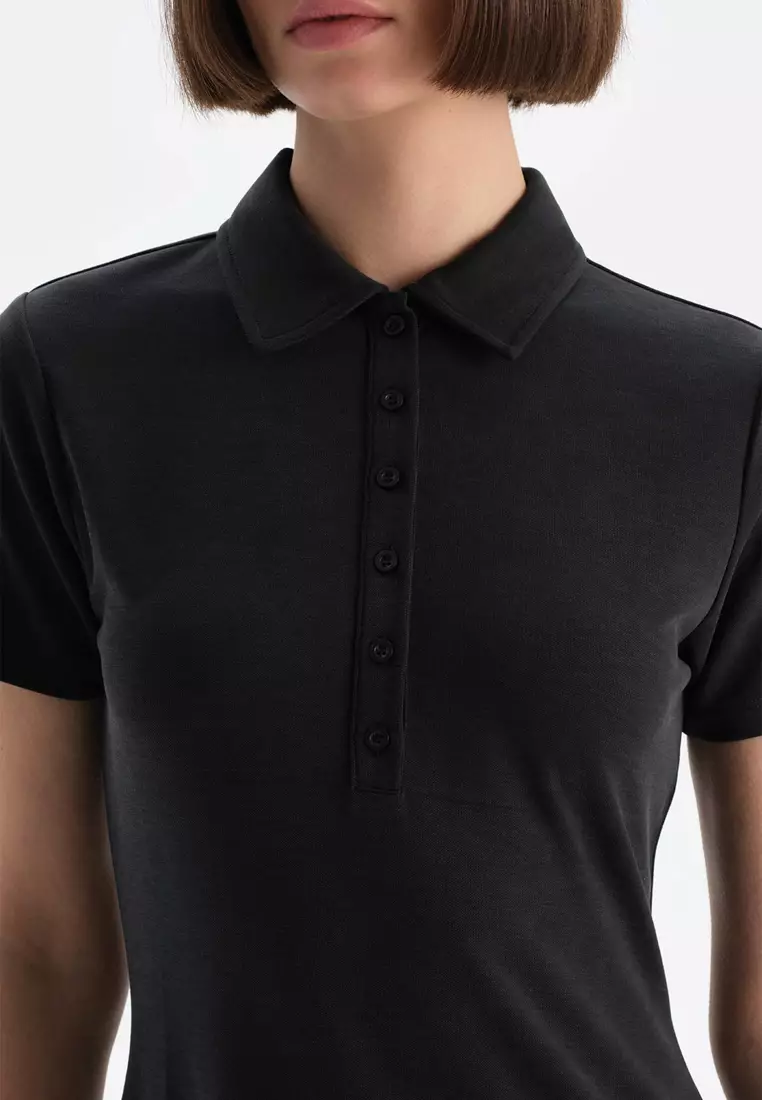 Black Dress, Regular, Short Sleeve Activewear for Women