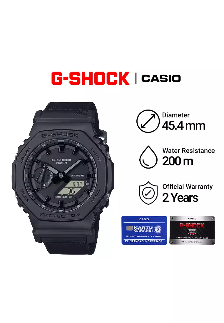 Jam Tangan Analog Digital Pria Casio G-Shock GA-2100BCE-1A - Canvas Strap