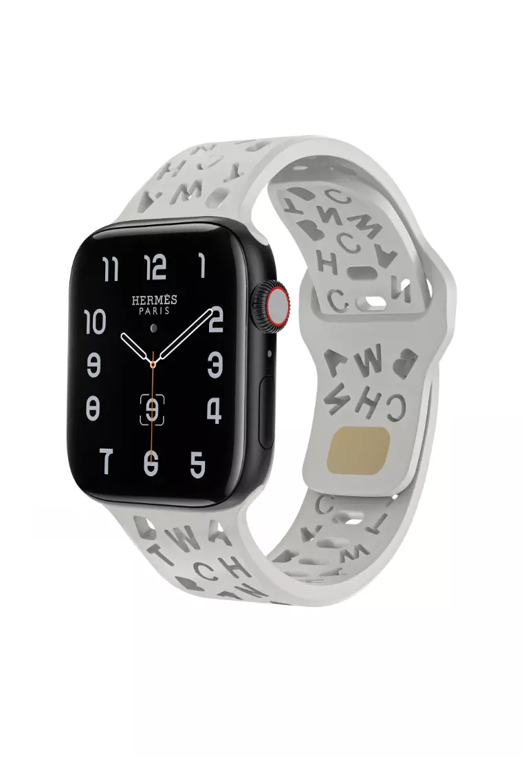 Buy Kings Collection Light Grey Alphabet Pattern Silicone Apple Watch Band 38MM / 40MM / 41MM (PHKCWATCH1224) 2024 Online | ZALORA Philippines Apple Watch Hermes Series 4 [40mm]