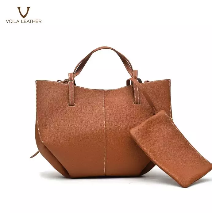 VOILA LEATHER Tas Tote Wanita Kulit Asli Genuine Leather Tote Bag AVEENA Havana