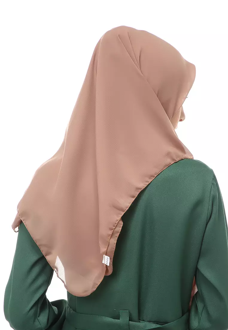 Kanya Hijab Scarf  Motif Polos Wanita Muslimah Relaxed Fit - Brown