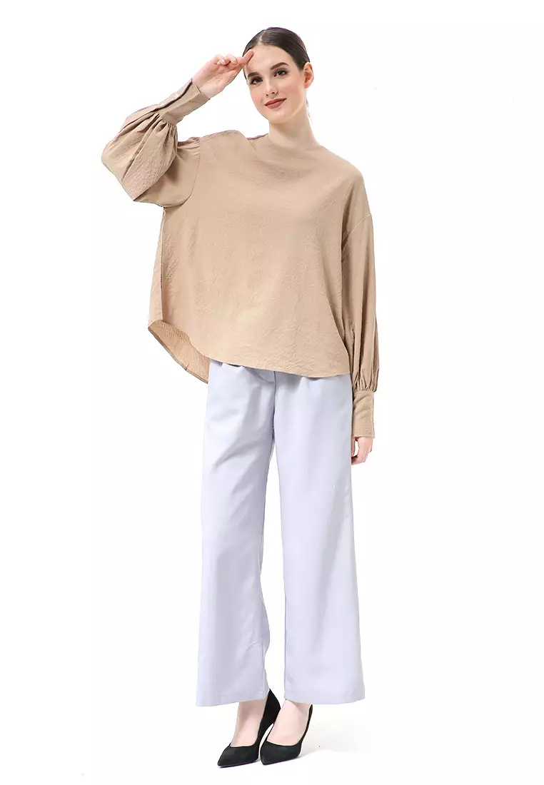 Susan Blouse Lengan Panjang Atasan Wanita Kasual High Quality - Cream
