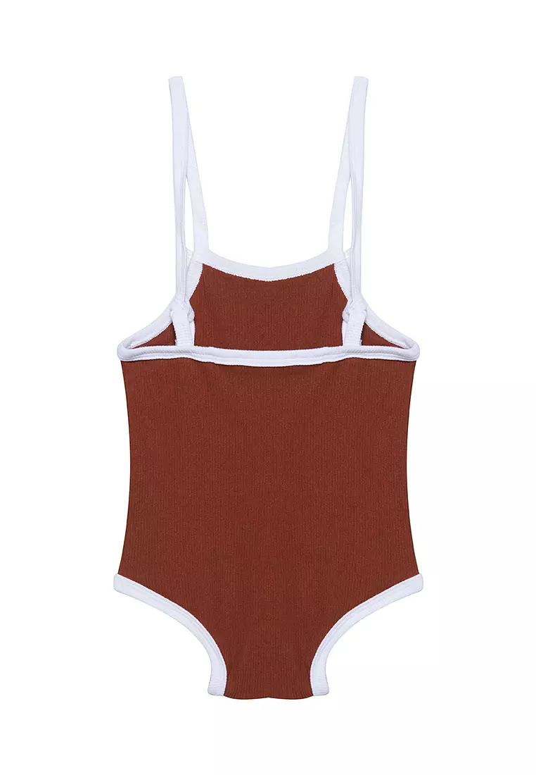 Samantha Ribbed Playsuit With Contrast Trims