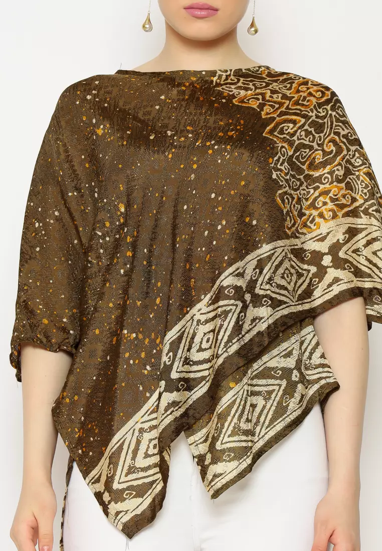 Rinjanie Batik - Blouse Zigzag - Blouse Batik Wanita - Olive Series