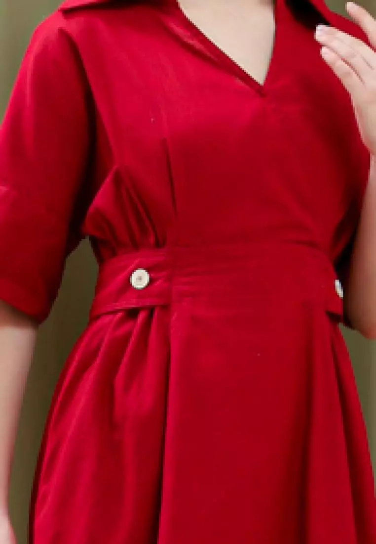 Jejilla Midi Dress ini Maroon