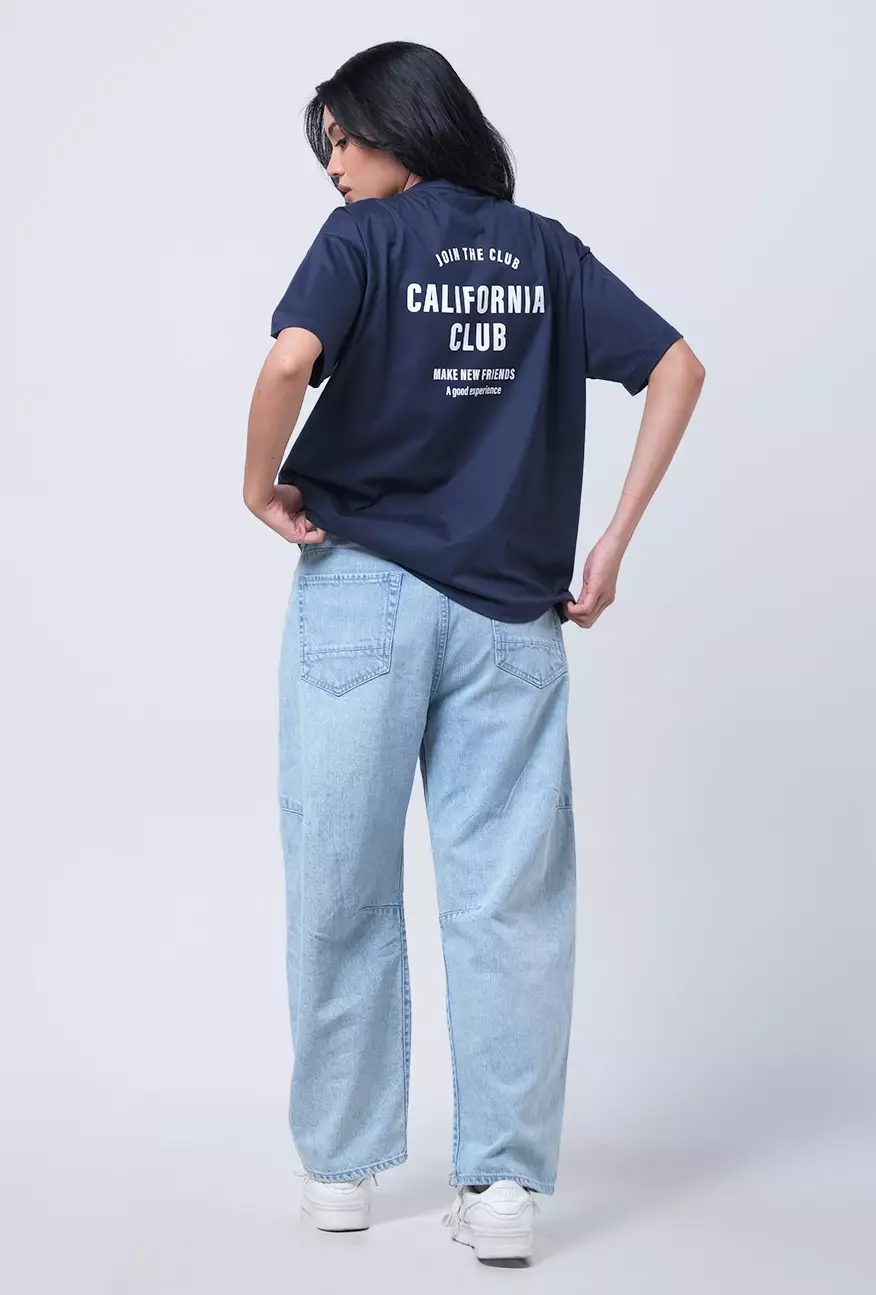 Kaos Wanita Oversize Nelle Navy
