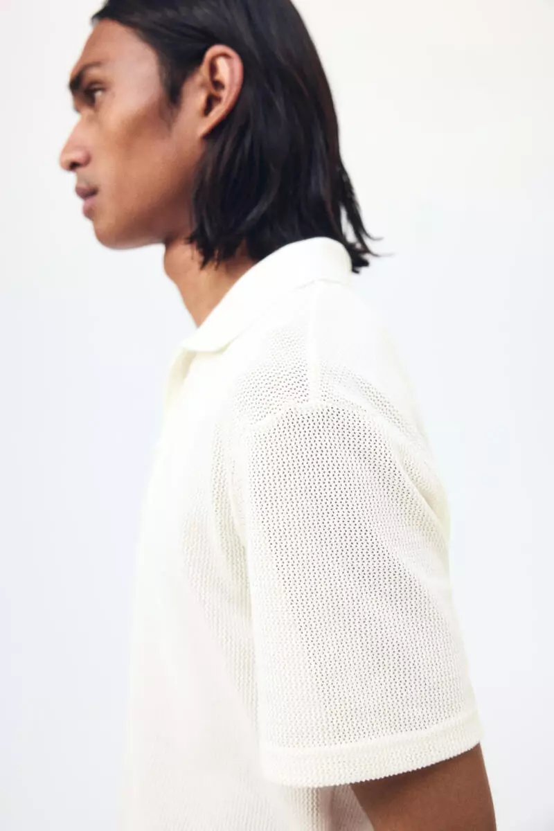 Regular Fit Hole-knit polo shirt
